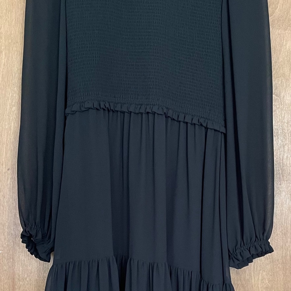 Wilfred Black Long Sleeve Tiered Dress